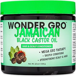Jamaican Black Castor Oil Hair Grease Styling Conditioner, 12 fl oz - Great for Strengthening - Mega Hair Growth Therapy by Wonder Gro