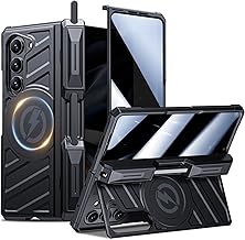 Kaiiecal for Galaxy Z Fold 5 Case with Screen Protector [Fit for Magsafe] [Built-in S Pen Holder & Kickstand] [Hinge Protection] Shockproof Phone Cover for Samsung Galaxy Z Fold5, Privacy Black
