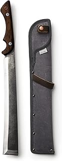 Japanese NATA Tool - Full Tang Machete for Yard Work - Balanced for Controlled Chopping & Cutting - Hunting Machete Knife with Sheath - Hardwood Walnut Handle - Stainless Steel Blade