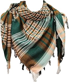 Cotton Shemagh Keffiyeh Scarf – Lightweight Tactical Desert Head Neck Wrap, Sun Protection Outdoor Scarf for Summer Hiking