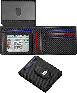 Mens Wallet for Samsung Smarttag2 Slim Minimalist Wallet Compatible with Samsung Tag RFID Blocking Card Holder with 2 ID Windows up to 15+ Cards(Carbon)