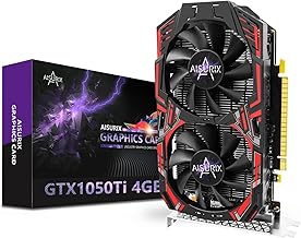 AISURIX GTX 1050 Ti 4G Graphics Card, 128 Bit GDDR5 PCI Express 3.0 Graphics Card, DVI VGA HDMI Graphics Card with Twin Freeze Fans Gaming GPU (1050 TI)