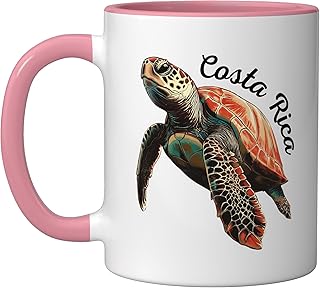 Costa Rica Souvenir/Costa Rica Ceramic Mug, Pink/White