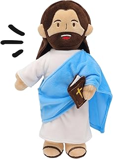Yelakey Jesus Plush - 13.4“ Talking Jesus Plush Toy with 20 Bible Verses and 3 Bible Songs, Religious Stuffed Doll for Kids, Christian Easter Gift for Church and Sunday School