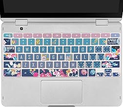 Silicone Keyboard Skin for Samsung Chromebook 4 XE310XBA 11.6 inch/Chromebook 3 XE500C13 XE501C13/Chromebook 2 XE500C12/Chromebook Plus V2 2-in-1 XE520QAB 12.2", Red Flower