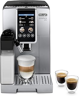 Dinamica Plus Fully Automatic Espresso Machine - Brew Personalized Coffee for up to 4 User Profiles, 24+ Recipes, Built in Grinder & Automatic Milk Steam Wand with 3 Frother Modes