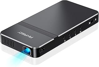 Mini Projector, Pocket-Sized DLP Portable Projector, 1080P Cookie Projector , Support HDMI WiFi Built-in Rechargeable Battery Stereo Speakers and Remote Control Movie Projector - Updated Type-C