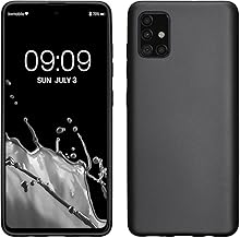 kwmobile Case Compatible with Samsung Galaxy A51 Case - Soft Slim Metallic TPU Silicone Cover - Metallic Grey