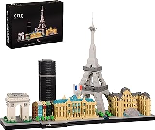 Paris Skyline Architecture Adult Building Blocks Set 3680PCS with Eiffel Tower and The Louvre Assembly Collection Micro Bricks 3D Model for Teens Age of 14+