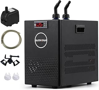 BAOSHISHAN Aquarium Chiller 26gal Aquarium Cooler 1/13 HP Water Chiller for Aquarium with Compressor Refrigeration Quiet Design Chiller for Fish Tank Axolotl (100L)