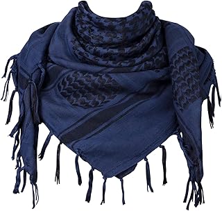 Cotton Shemagh Keffiyeh Scarf – Lightweight Tactical Desert Head Neck Wrap, Sun Protection Outdoor Scarf for Summer Hiking