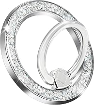 Magnetic Phone Ring for MagSafe Grip [Super Magnet] Stylish Twinkle Ring Holder Stand with, Mag Safe Accessory for iPhone 16/15/14/13 Pro Max Plus, Silver