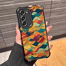 for Samsung Galaxy S23 Case 6.1 inch Colorful Wave Print 4-Corner Airbag Shockproof Electroplated Case Bold Stylish for Trend Fans Gift for Daily Use