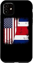 iPhone 11 Half Costa Rican Flag | Vintage Costa Rica USA Gift Case