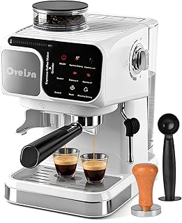 Espresso Machine Professional Home Espresso Maker Espresso Coffee Fast Heating for Cappuccino/Latte Coffee Machine for Home, Office for Latte Cappuccino-White