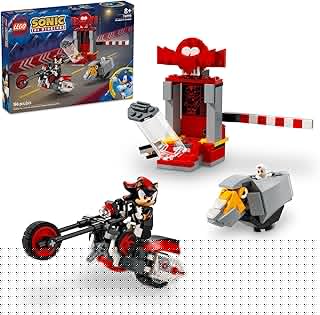 Sonic The Hedgehog Shadow The Hedgehog Escape Building Set, Motorcycle Toy, Video Game Character Figures, Sonic Toy for Kids, Gift for Gamers Ages 8 Plus, 76995