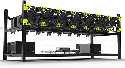V3C 8-GPU Mining Case Aluminum Stackable Mining Rig Open Air Frame Case with Fan Mount - Ethereum(ETH,ETC)/ZCash(ZEC)/Monero(XMR)/Bitcoin(BTC)/Siacoin(SC)