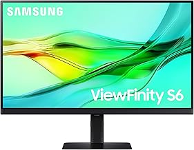 27" ViewFinity S6 (S60UD) Series QHD High Resolution Computer Monitor, 100Hz, HDR10, USB-C, Built-In LAN Port, Daisy Chain Support, Easy Setup, Height Adjustable Stand, LS27D606UANXGO, 2024