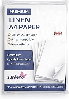 50 Sheets White Linen Paper Silkweave Textured A4 Paper 135gsm / 36lb