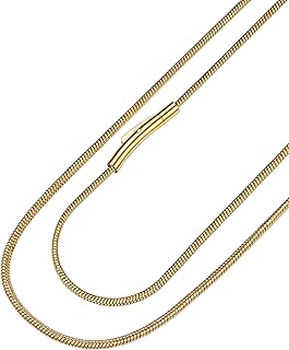 PROSTEEL Stainlless Steel Chain for Men, 3mm/6mm Wheat/Rope/Snake Necklace for Men, Silver/Black/Gold Plated Mens Chain Necklace, Necklace Chain for Men Women 18"-30" with Box