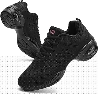Women's Jazz Shoes Lace-up Sneakers Modern Dance Shoes Air Cushion Platform Walking Dance Shoes
