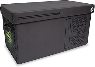 Xbox Series X Logo Collapsible Storage Bin Chest with Lid | Fabric Basket Container with Handles, Cubby Cube Closet Organizer | Video Game Gifts And Collectibles | 24 x 12 Inches