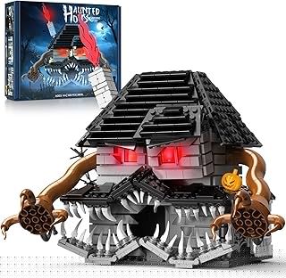 Halloween Haunted House Building Set, Miniature Horror House Decor Model Kit with LED Light, Haunted Mansion for Adults, Teens Age 14+, Horror Movie Fans (1025 PCS)