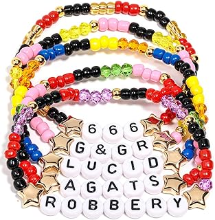 for Juice Merch Gifts Inspired Bracelets 5 Pcs Stackable Stretch Beaded Friendship Bracelets Concert Outfit Vinyl Poster Sticker Merchandise Gifts for Fans Women Birthday Christmas