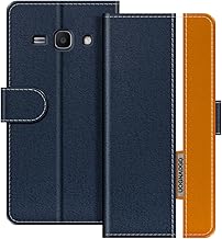 Leather Phone Case Compatible with Samsung Galaxy Star Advance Flip Wallet Cover with Magnetic Closure, Kickstand & Card Holders, Shockproof Protection (Blue)