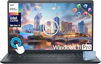 Inspiron 15 Touchscreen Laptop for 2025-2026 Business Student Home, AI Computer, 15.6" FHD, 10-Core Intel i5, 12GB RAM, 756GB Storage (256GB SSD+500GB Ext) MarxsAddon, Win 11 Pro, Lifetime Office