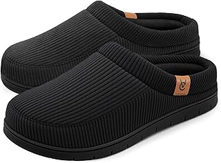 Men's Moccasin Slippers Comfy Soft Durable Slip-on Indoor Memory Foam House Shoes