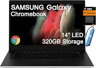 Galaxy Chromebook Go Laptop (14" LED, Intel Celeron N4500, 320GB Storage (64GB eMMC + 256GB SD Card)) Home & Student, Spill-Resistant, 12-Hr Long Battery, Webcam, Wi-Fi 6, IST HUB, Chrome OS