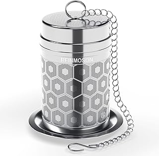 Reinmoson Tea Strainers for Loose Tea, Extra Fine Mesh Tea Infuser, 304 Stainless Steel & Updated Slim Threaded Lid, Loose Leaf Tea Steeper for Black Tea, Rooibos, etc