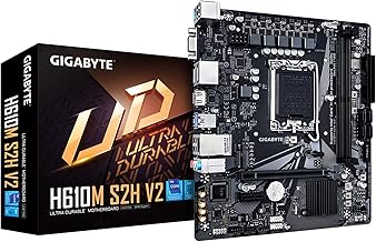 H610M S2H V2 Motherboard, Supports 14th/13th/12th Gen Intel Core Processors (LGA 1700), mATX, DDR5, 1x M.2, PCIe 4.0, USB-C, HDMI, 2X DisplayPort, D-Sub, 1GbE LAN