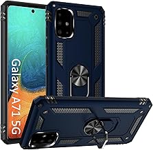 A71 5G Case, Phone Case for Samsung Galaxy A71 5G Case,with Kickstand Ring,Adjustable Stand,Military Grade,Heavy Duty Protection,Shockproof,Anti-Fingerprint,Support Magnet Car Mount,Blue