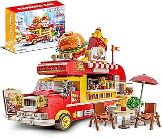 Friends Burger Truck Building Set – Compatible with Lego City, Creative Fast Food Truck Playset for Girls, Fun Pretend Play Gift for Kids Ages 6+