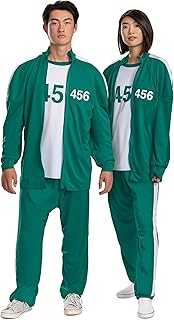 womens Disguise Womens Squid Game Player 456 Costume, Official Tracksuit Adult Sized Faux Zipper Costume Tracksuit