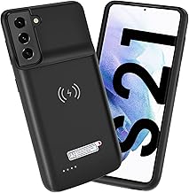 NEWDERY 4800mAH Battery Case for Samsung Galaxy S21, External Rechargeable Battery Charger and Mobile Phone Case Power Bank Backup Battery Charger for Galaxy S21 5G (6.2 Inches) Black