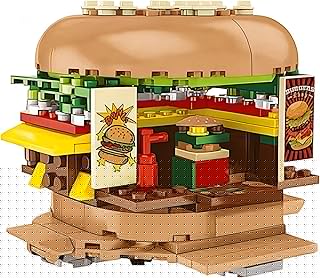 Burger Joint Restaurant 209 Piece Modular Building Blocks Brick Model Or Amusement Park Burger Stand Building Blocks Brick Playset