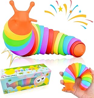 Cevioce Easter Basket Stuffers for Toddlers Kids Fidget Slug Toy, Sensory Slug Fidget Toy for Kids & Adults, 1 PC Cute Autism Sensory Toys for Autistic Children Easter Gifts for Girl Boy Birthday