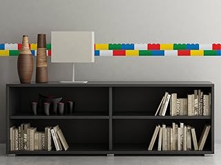 Lego Inspired Building Blocks Wall Border - Set of 2, 25"" Removable Fabric Kids Wall Sticker