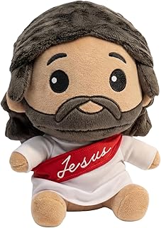 Jesus Plush Doll | Soft Stuffed Jesus Plush with Embroidered Details for Comfort, Gifting, & Christian Home Display | Cuddly Seated Design | 11.22 Inch (Red)