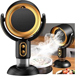 Portable Range Hood for Kitchen Cooking, USB Rechargeable, Desktop Kitchen Exhaust Fan with 2 Speed for Indoor & Outdoor RV BBQ, Hot Pot Camping, (Gold)