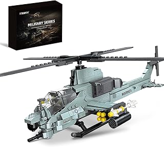 AH-1Z Viper Attack Helicopter Building Block Set (597 Pieces) - Compatible with Lego Plane Set, Military Aircraft Model Kit, Gifts for Adults