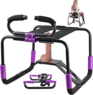 Foldable Sex Chair with No Assembly Required Design,BDSM Sex Furniture with Adjustable Handrails, Sex Position Enhancer Chair Love Position Aids Sex Toy Sex Bench for Women Couples Adult (Black)