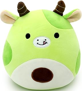 Gudisi Avocado Cow Plush Toy Pillow Cute Stuffed Animal Soft Plushie Doll Gift for Kids Boys Girls Green 8 inch