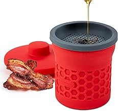 Prep Solutions Heat-Resistant Silicone Grease Strainer & Keeper - 2 Cup Capacity, Red