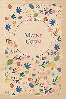 Maine Coon: Floral Notebook Gift for Cat Lovers, 100 pages with Timeline, 6"x9", Matte Finish