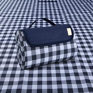 PUPOPIK Outdoor Picnic Blanket, Foldable Waterproof Sand Beach Mat, Large 80x60in Beach Camping Hiking Travel Family Concerts Portable Beach Blankets (Dark Blue)