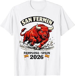 San Fermin Pamplona Spain Encierro The Running of The Bulls T-Shirt